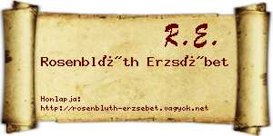 Rosenblüth Erzsébet névjegykártya